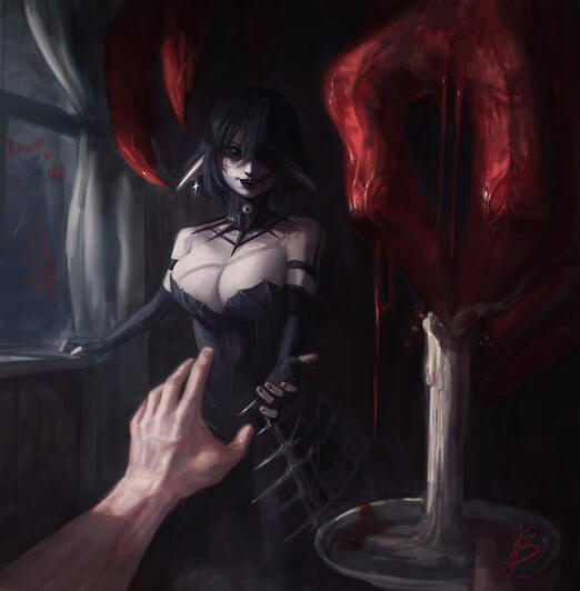 Beware of the lady clad in Blood..